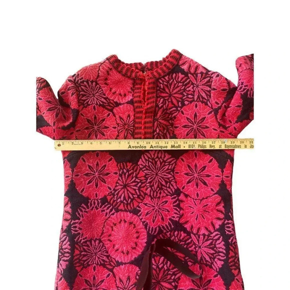 Hand-Made Artisan Crafted Micro Embroidered Red & Black Fringed Tunic Dress - Picture 12 of 16